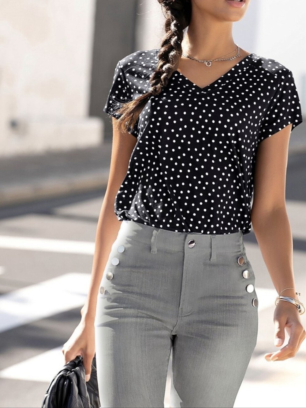 Denim Bermuda Shorts With Button Detail Size 4